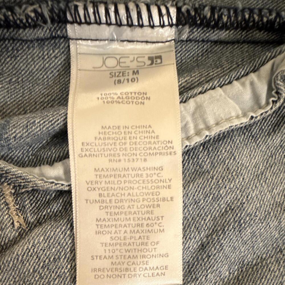 Joe's Distressed Blue kids Jacket Collared Pockets Button Short Long Sleeve M - Picture 4 of 8